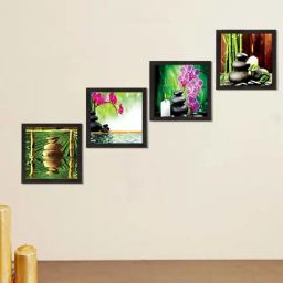 eCraftIndia Set of 4 Nature Shots Satin Matt Texture UV Art Painting-image-57