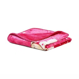 Monte Carlo Pink & Beige Cartoon Characters Mild Winter 550 GSM Single Bed Blanket-image-9