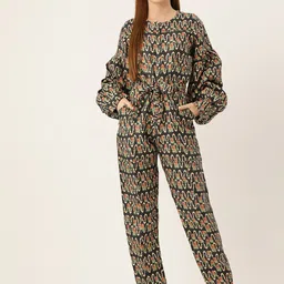 Simaaya Linen Printed Basic Jumpsuit-picture-3