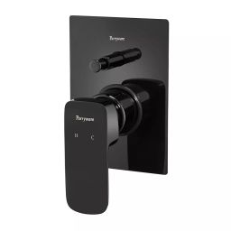 Parryware Ultra High Flow Diverter Upper Trim Quattro Shiny Black Chrome Finish, T2385A5-image-33
