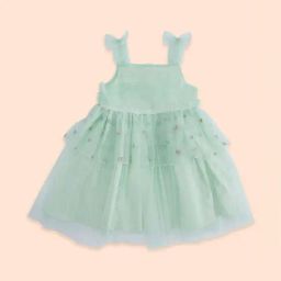 Pantaloons Junior Mint Green Cotton Embellished Dress-picture-4