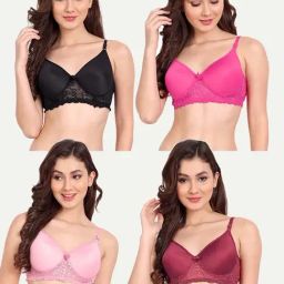 FIMS: Fashion is my Style Multicolored Lace Work Push-Up Bras - Pack Of 4-picture-20