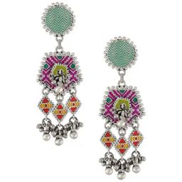 Tribe Amrapali 92.5 Sterling Silver Dhara Ghungroo Dangler for Women-image-71