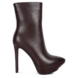 Rag & Co Women's Burgundy Stiletto Booties-image-33