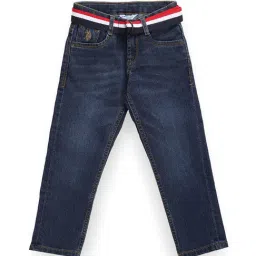 U.S. Polo Assn. Kids Blue Solid Jeans with Belt-picture-11