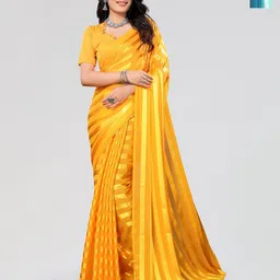 Moda Rapido Set of 2 Striped Satin Sarees-image-9