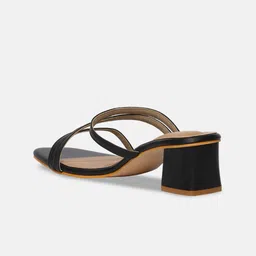 Vishudh Black Open Toe Block Heels image 5