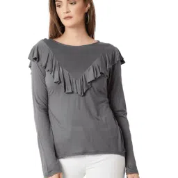 Miss Chase Grey Textured Top-17