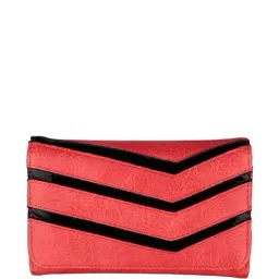 Gio Collection Red & Black Panelled Tri-Fold Wallet-image-52