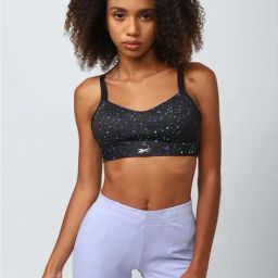 Reebok Black Printed Sports Bra-image-88