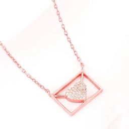 GIVA Love is Everywhere 92.5 Sterling Silver Love Letter Rose Gold Necklace-image-66