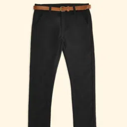 Pantaloons Baby Kids Black Cotton Regular Fit Trousers-picture-37