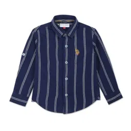 U.S. Polo Assn. Kids Navy & White Striped Full Sleeves Shirt-image-26
