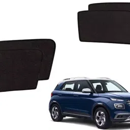 Auto Pearl Side Window Sun Shade Cover for Venue (Black)-image-2