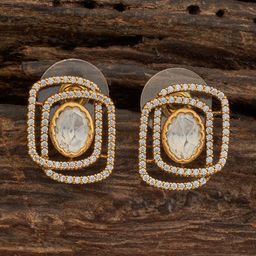 Kushal's Fashion Jewellery Geometric Kundan Studs-38