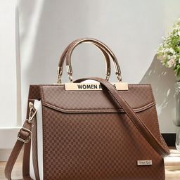 WOMEN MARKS Textured PU Structured Handheld Bag with Cut Work-47