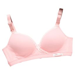 MOMISY Wirefree Cotton Maternity Nursing Bra - Pink-image-3