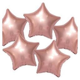 Bubble Trouble 18 inches Rose Gold Star Shape Party Decorative Foil Balloon - Pack of 5-14