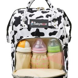 Babymoon Multifunction Backpack Style Maternity Multi Print Diaper Bag - Black & White-image-79