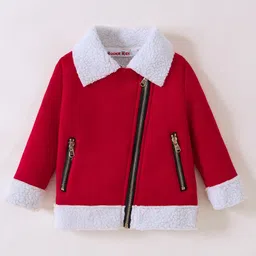 Kookie Kids Full Sleeves Jacket Solid Colour - Red-picture-27