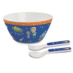 Cello Kidzbee Cone Bowl with Spoon and Fork Space Print - Blue-image-13