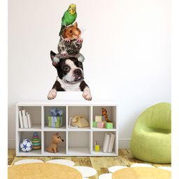 Wallstick Happy Animals wall sticker Vinyl-image-1