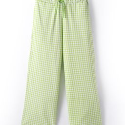 UCB Cotton Knit Full Length Checkered Trouser with Paper Bag Waist - Light Green-image-35