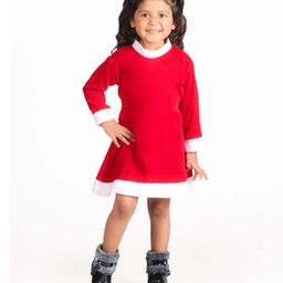 Itsmycostume Christmas Theme Full Sleeves Santa Claus Costume Dress - Red-image-21