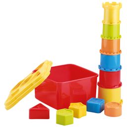 JOYO Mickey and Friends 2 in 1 Shape Sorter and Stacking Cups Set 14 Pieces - Red-14