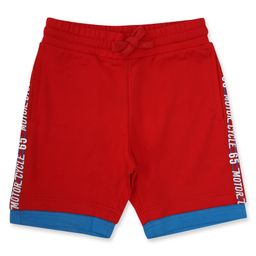 ALAN JONES Cotton Blend Knit Motor Cycle Text Printed Side Taped Shorts - Red-image-36