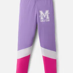 Pine Kids Cotton Lycra Knit Full Length Leggings With Minneapolis Print - Lavender-picture-6