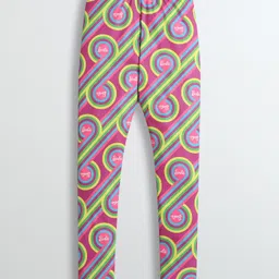 Barbie by Tiny Girl Woven Typography Printed Leggings - Purple-picture-19