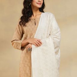 Fabindia Floral Printed Block Print Technique Cotton Dupatta image 5