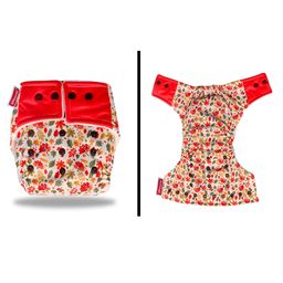 VParents Reusable and Adjustable Cloth Diapers with Ultra Absorbent Inserts Pack of 2 - Red image 2