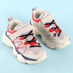 KIDLINGSS Mesh Detailed & Abstract Designed WIth Velcro Closure Sneakers - Red image 3