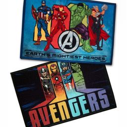 Athom Living 2-Pcs Blue & Red Marvel Printed Anti-Skid Doormat-16