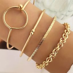GOLDIWALA Set Of 4 Gold-Plated Cuff Bracelet-57