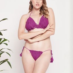 LoveAasan Women Cotton Crochet Lingerie Set-picture-19