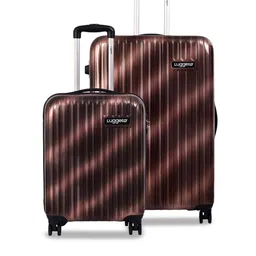 Luggero 360-Degree Rotation Set Of 2 Textured Trolley Suitcase image 1