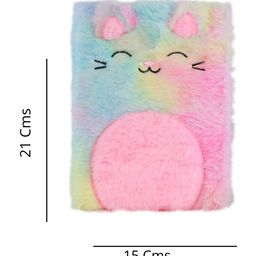 Smily Kiddos Happy Kitty Theme Fluffy Single Ruled Notebook  - 80 Pages image 3