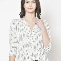 Moda Rapido Checked Crepe Top-picture-26