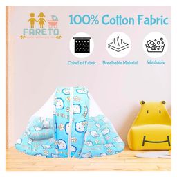 Fareto Baby Mattress with Net & Sleeping Bag - Blue image 4