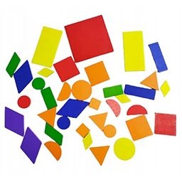PLUSPOINT Wooden Pattern Blocks Board Puzzle Sorting & Stacking Games Multicolor - 68 Pieces image 5