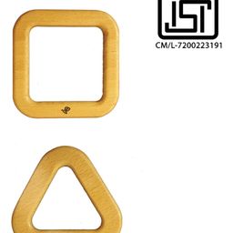 TinyBee Square & Triangular Wooden Teethers Pack of 2 - Brown image 5