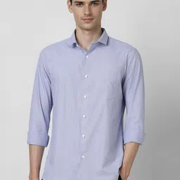 Peter England Men Spread Collar Textured Cotton Slim Fit Casual Shirts-image-97