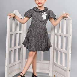 VALUE CREATION Girls Printed Round Neck Fit and Flare Dress-32