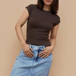 Ginger by Lifestyle Brown Cotton Plain Top-image-26