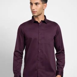 Peregrine By Pantaloons Purple Cotton Slim Fit Shirt-picture-20