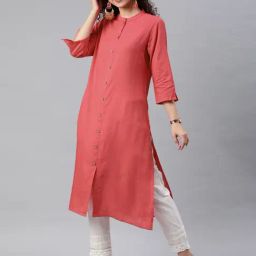 Juniper Coral Straight Kurta-image-61