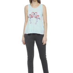 Vimal Jonney Green & Grey Cotton Printed Tank Top Track Pants Set-1